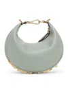 Fendi Women Powder Blue Leather Mini Graphy Handbag In Blue