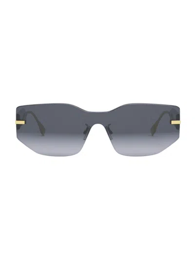 Fendi Women's Graphy Shield Sunglasses In Blue
