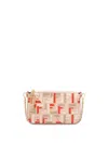 Fendi Jacquard Fabric Baguette Pouch Chain In Multi
