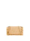 Fendi Jacquard Fabric Pouch With Chain And Raffia Ff In Multicolor