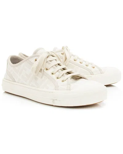 Pre-owned Fendi Women's Ff Canvas, Nylon, Rubber Domino Sneaker (authentic Pre-loved)