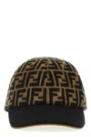 Fendi Ff-pattern Jacquard Wool Cap In Brown