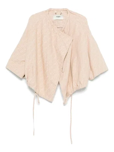 Fendi Women `ff Chambray` Jacket In Pink