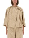 Fendi Ff-pattern Drawstring Jacket In Brown