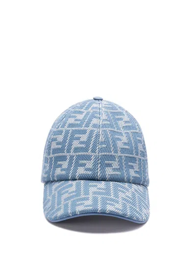 Fendi Women `ff` Denim Baseball Cap In Multi