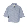 Fendi Women Ff Denim Chambray Cropped Jacket In Multi