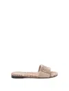 Fendi Denim-effect Jacquard Pequin Slides Shoes In Multicolor