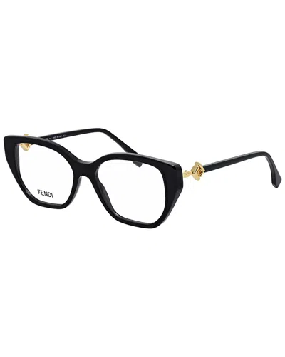 Fendi Women's Ff Diamonds 53mm Optical Frames In Black