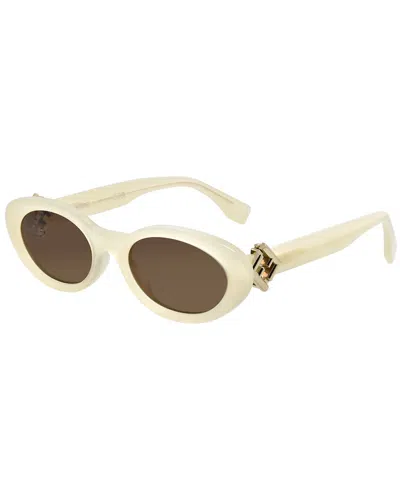Fendi Women's Ff Diamonds 53mm Sunglasses In White