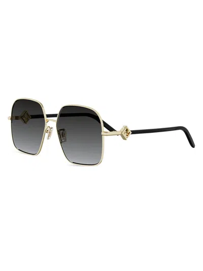 Fendi Women's Ff Diamonds 58mm Square Sunglasses In Gold