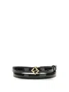 Fendi Black Calf Leather Bos Taurus Thin Belt In Black