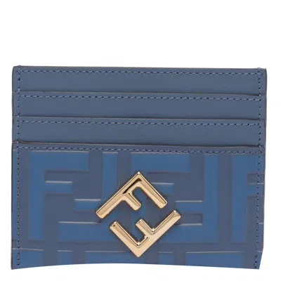 Fendi Women Ff Diamonds Cards Holder In Blue