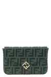 Fendi Chain Strap Wallet Diamonds In Green