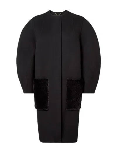 FENDI FENDI WOMEN `FF` DOUBLE WOOL OVERCOAT