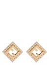 Fendi Forever Crystal Bezels Metal Earrings Accessories In Golden