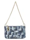 Fendi Ff Fabric Baguette Pouch With Chain