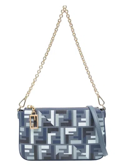Fendi Women's Ff Fabric Baguette Pouch With Chain
