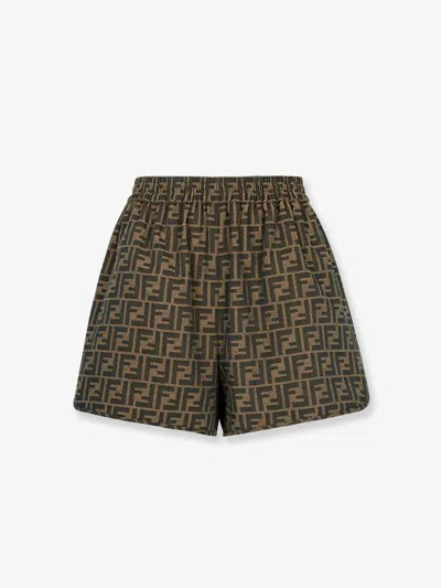 Fendi Women Ff Fabric Shorts In Black