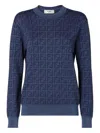 Fendi Women `ff` Knit Denim Sweater In Multi