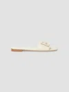 Fendi Wide-band Slide Sandals With Ff Baguette Motif In White