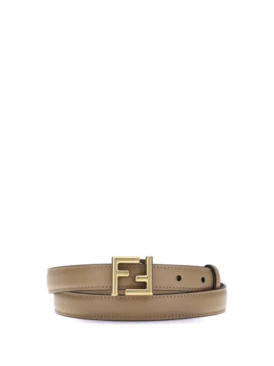 Fendi Women Ff Logo Belt In White