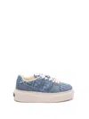 Fendi Low-top Sneakers With Contrast Stitching And Platform Sole In Multicolor