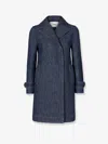 Fendi Padded Denim Caban Coat Double Breasted In Multi