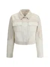 Fendi Ff Motif Denim Jacket In Neutral