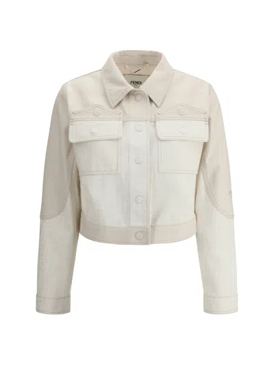 FENDI FENDI WOMEN FF PRINT DENIM GACKET