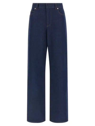 Fendi Ff Reverse Jeans In Blue