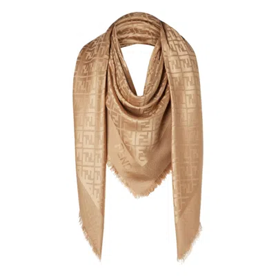 Fendi Women Ff Shawl In Brown