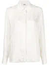 Fendi Ff Silk Oversized Shirt Clothing In White