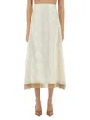 Fendi Women Ff Silk Skirt In White