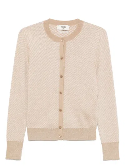 FENDI WOMEN'S FF WOOL CARDIGAN