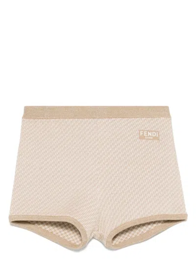 FENDI WOMEN'S FF WOOL SHORTS