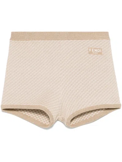 FENDI FENDI WOMEN FF WOOL SHORTS