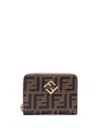 Fendi Medium Ff Diamonds Zip-around Wallet In Multicolor