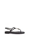 Fendi Brown Minimalist Sandals In Black