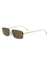 Fendi First Crystal 54mm Rimless Rectangular Sunglasses In Gold