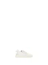 Fendi Ivory Leather And Fabric Flow Sneakers