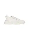Fendi Ivory Leather And Fabric Flow Sneakers In White