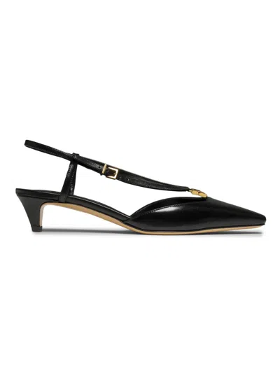 Fendi Women's Fold 35mm Leather Slingback Pumps In Black