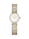 FENDI WOMEN'S FOREVER FENDI 19MM TWO TONE IP GOLDTONE STAINLESS STEEL, 0.16 TCW DIAMOND & MOTHER OF PEARL 