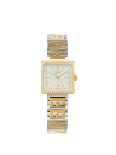 Fendi Women's Forever  23mm Two Tone Stainless Steel & Diamond Bracelet Watch In Gold