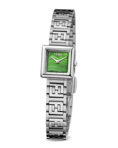 Fendi Women's Forever  Square Diamond Watch In Metallic