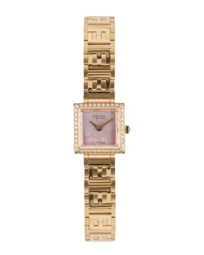 Fendi Women's Forever Square Diamond Watch In Gold