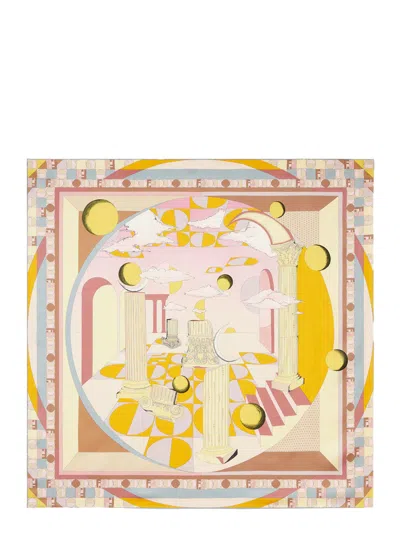 FENDI FENDI WOMEN FOULARD 90 X90 MOON DECO