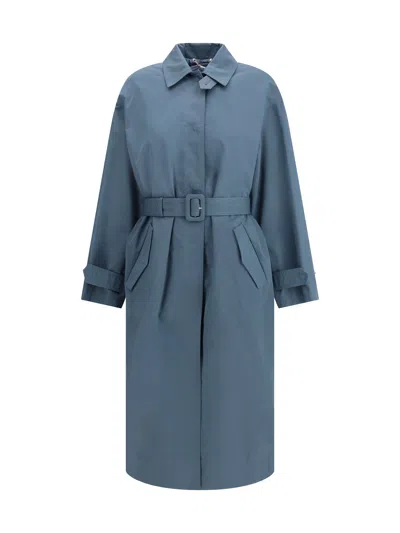 Fendi Soprabito In Gabardine In Blue