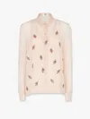 Fendi Women Georgette Top With Rhinestones And Sequins Embroidery In Multi