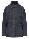 Fendi Go-to Denim Shirt Jacket With Quilted Ff Motif Clothing In Blue